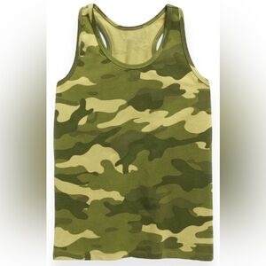 Old Navy Teen’s Large Plus 10-12 Green Camo Fitted Layering Racerback Tank NWT